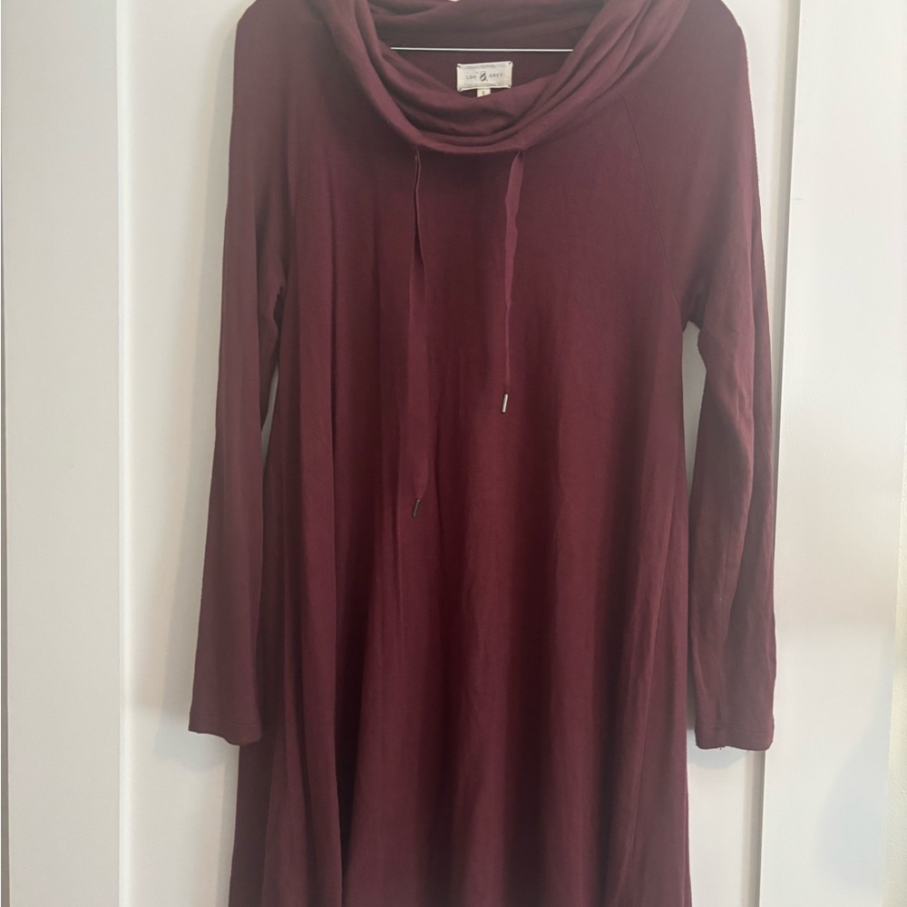 Burgundy Long Sleeve Dress